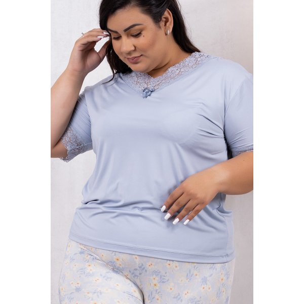 comprar pijama calca capri pantacurt regata plus size fofuxa pijamas promocao online microfibra liganete renda estampado verao 3193 ae perto