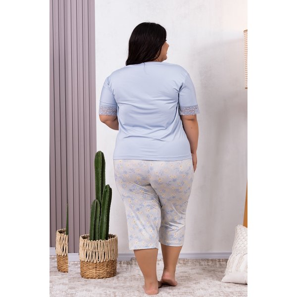 comprar pijama calca capri pantacurt regata plus size fofuxa pijamas promocao online microfibra liganete renda estampado verao 3193 ae costas