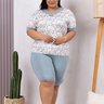 Pijama Feminino Microfibra Rendado De Bermuda Plus Size Verde