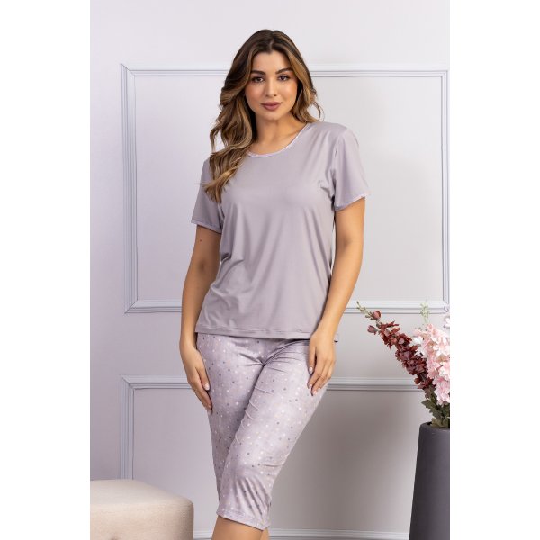 comprar pijama capri meia perna corsario pescador fofuxa pijamas promocao online microfibra liganete manga curta verao 3202 pc meiocorpo