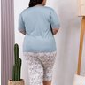 comprar pijama manga botao plus size femenino capri fofuxa pijamas promocao online microfibra liganete verao 3424 ve costas