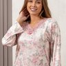 comprar pijama camisola microfibra liganete malha fria geladinho inverno fofuxa pijamas longo feminino renda detalhe 3150
