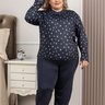 comprar pijama plus size quentinho malha fria geladinho feminino fofuxa pijamas online microfibra liganete 3385 lv frente