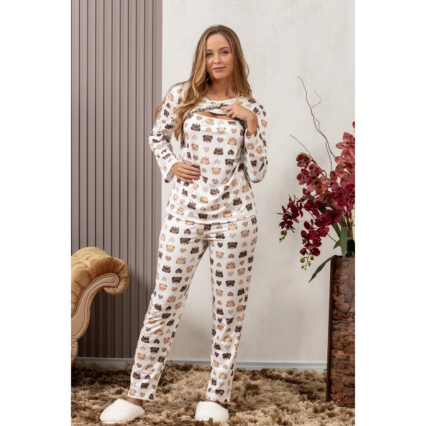 comprar pijama longo gestante amamentacao fofuxa pijamas geladinho malha fria online microfibra liganete verao 3455 ul pose