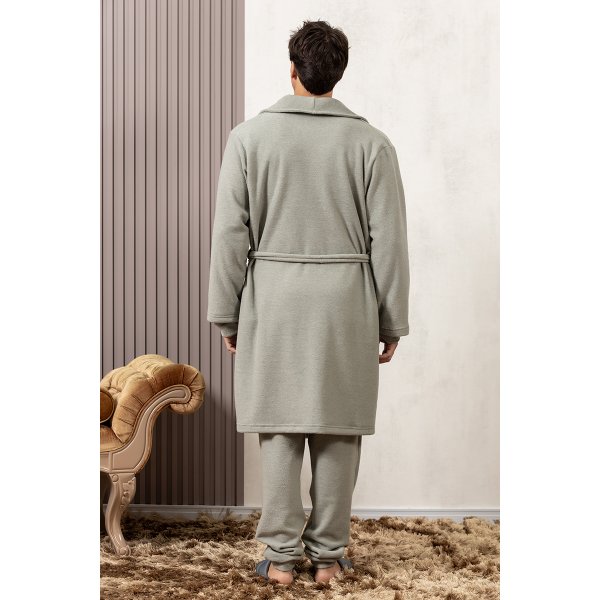 comprar pijama roupao plush quentinho malha fria geladinho masculino fofuxa pijamas online 3378 verde costas