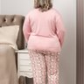 comprar pijama plus size flanelado termico renda longo calca botao fofuxa pijamas promocao online microfibra liganete inverno 3461 pb costas
