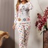 comprar pijama flanelado termico estampado longo calca bichinho fofuxa pijamas promocao online microfibra liganete inverno