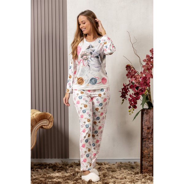 comprar pijama flanelado termico estampado longo calca bichinho fofuxa pijamas promocao online microfibra liganete inverno