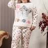 comprar pijama longo inverno plush plus size adulto feminino quentinho confortavel fofuxa pijamas online liganete 3503 gl frente
