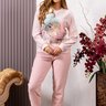 Pijama Longo Plush Boucle Feminino Rosa Esquilo