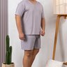 05 pijama masculino microfibra verao plus size cinza