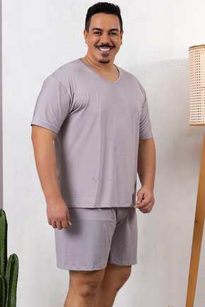 06 pijama masculino microfibra verao plus size cinza