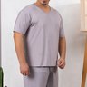 Pijama Microfibra Verão Plus Size Masculino Cinza