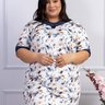 07 camisola plus size feminina de renda azul