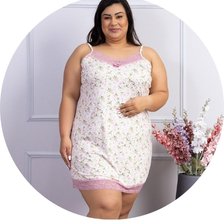 01 camisola plus size microfibra alcinha detalhe em renda rosa