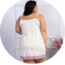 03 camisola plus size microfibra alcinha detalhe em renda rosa