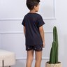 04 pijama infantil masculino curto microfibra de verao preto
