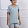 07 pijama infantil masculino microfibra curto azul claro de verao