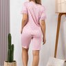 04 pijama microfibra feminino de renda com bermuda rosa coracao