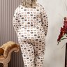 05 pijama feminino plus size microfibra flanelado off estampa urso longo