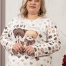 07 pijama feminino plus size microfibra flanelado off estampa urso longo