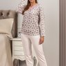 Pijama Microfibra Feminino Flanelado Longo De Renda Rosa