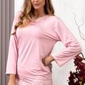 08 pijama microfibra feminino longo inverno com renda rosa