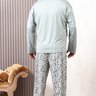 06 pijama masculino microfibra plus size longo de inverno verde