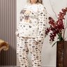05 pijama plush feminino plus size longo off urso