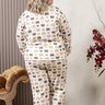 06 pijama plush feminino plus size longo off urso