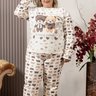 07 pijama plush feminino plus size longo off urso