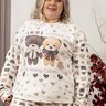 08 pijama plush feminino plus size longo off urso