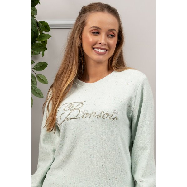 comprar pijama plush quentinho peluciado inverno botone fofuxa pijamas longo online feminino detalhe 3515