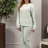 06 pijama feminino plush botone longo quentinho inverno verde