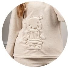 03 pijama plush botone longo feminino off inverno urso