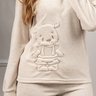 09 pijama plush botone longo feminino off inverno urso