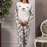 07 pijama feminino plush longo bordado urso