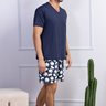 08 pijama masculino que brilha na luz negra microfibra azul