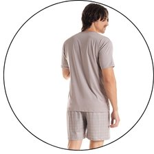 02 pijama masculino microfibra cinza curto verao