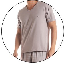 03 pijama masculino microfibra cinza curto verao