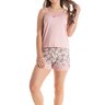 Pijama Feminino Short Doll Microfibra Detalhe Em Renda Com Alcinha Rosa