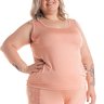 05 pijama regata feminino microfibra shorts com detalhe em renda plus size laranja