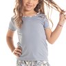 05 pijama feminino infantil microfibra curto raposa azul