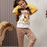 05 pijama microfibra infantil feminino longo estampa xadrez