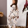 07 pijama infantil microfibra flanelado quentinho feminino estampa de urso