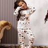 08 pijama infantil microfibra flanelado quentinho feminino estampa de urso
