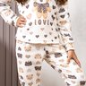 07 pijama feminino plush infantil longo inverno off estampa de urso