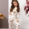 08 pijama feminino plush infantil longo inverno off estampa de urso