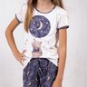 01 pijama feminino infantil microfibra curto estampado urso balao