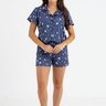 06 pijama curto americano feminino de microfibra azul astronauta